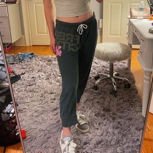 Green and pink Free City Sweatpants size 2